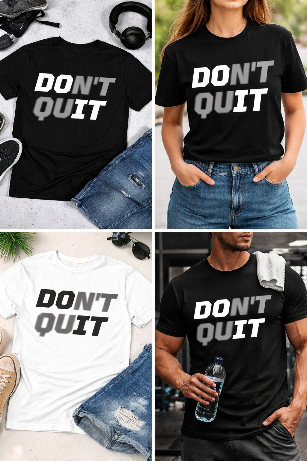 DON'T QUIT Graphic T-Shirt - Unisex Standard Crew Streetwear